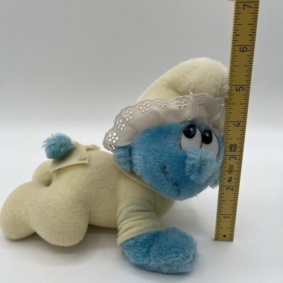 Vintage Smurfs Plush Lot Papa Cowboy Police Baby 1981–1983 Ganz Applause Peyo - Picture 11 of 16